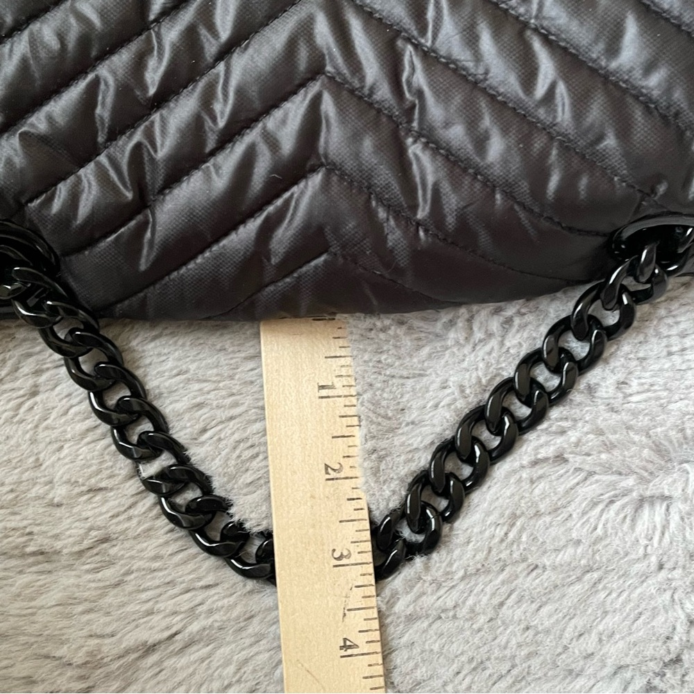 REBECCA MINKOFF Quilted‎ Chevron Backpack Black Chain Handle Designer Bag - Picture 13 of 13